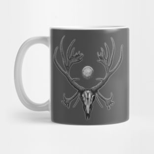 Black and White Reindeer Skull Mug